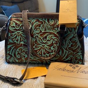 Slightly used real leather Patrica Nash bag!